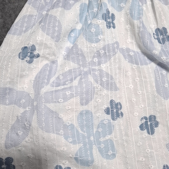 SABO SKIRT Amanda Mini Dress Size L US 8 100% Cotton With Eyelet Floral Babydoll - Picture 15 of 16